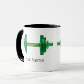 Dumbell Retro Bodybuilder Gym Fitness oder Trainer Tasse (Vorderseite Links)