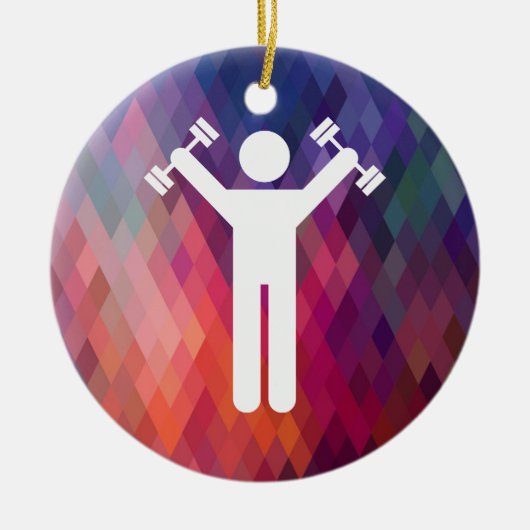 Dumbell übt Zeichen aus Keramikornament (Vorne)