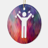 Dumbell übt Zeichen aus Keramikornament (Links)