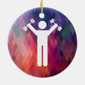 Dumbell übt Zeichen aus Keramikornament (Hinten)