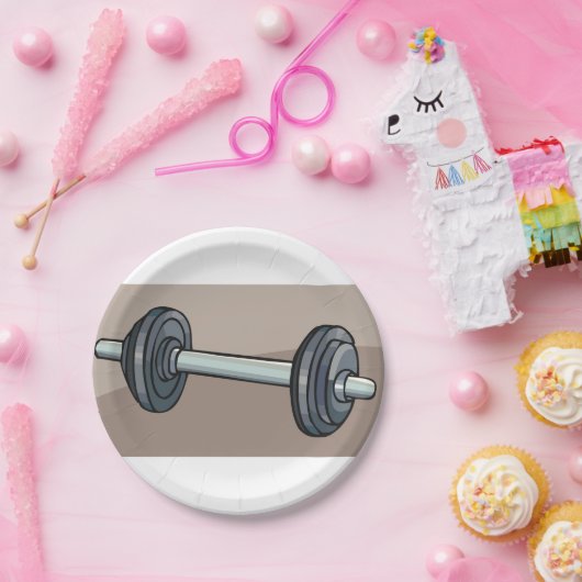 Dumbell Weight Pappteller (Party)
