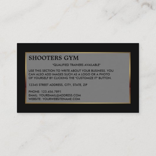 Dumbell Weight, Personal Trainer, Fitnesslehrer Visitenkarte (Rückseite)