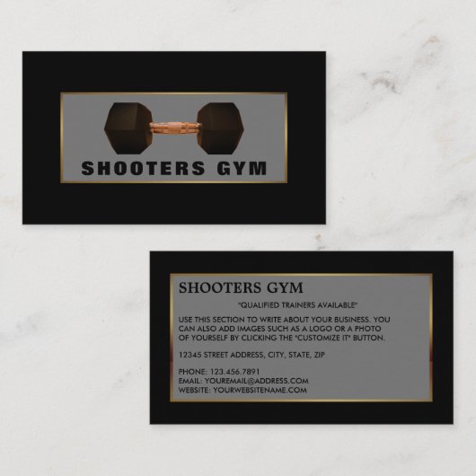 Dumbell Weight, Personal Trainer, Fitnesslehrer Visitenkarte (Vorne/Hinten)