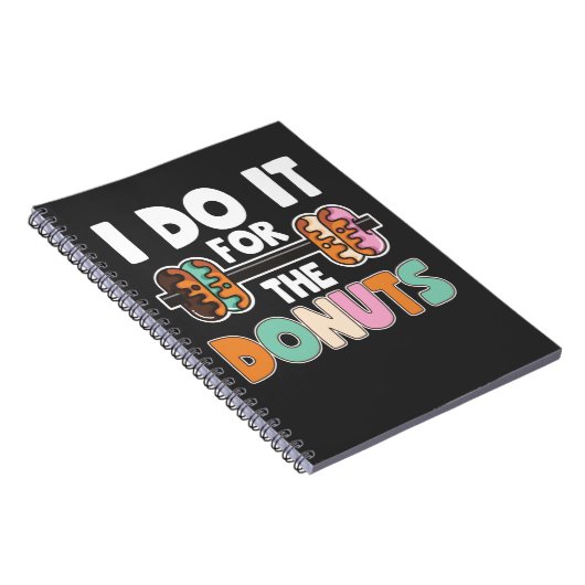 Dumbell Weightlift Donut Dessert Gym Workout Notizblock (Rechte Seite)