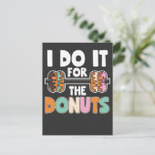 Dumbell Weightlift Donut Dessert Gym Workout Postkarte (Stehend Vorderseite)