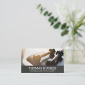 Dumbell Weights auf der Gym-Bank Visitenkarte (Stehend Vorderseite)