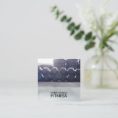 Dumbells Fitness Business Cards Quadratische Visitenkarte (Stehend Vorderseite)