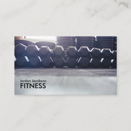 Dumbells Fitness Business Cards Visitenkarte (Vorderseite)