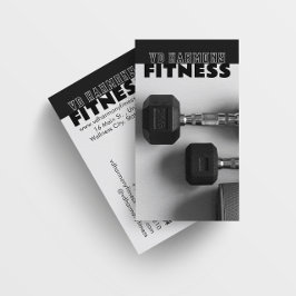 Dumbells Fitness Schwarz-weiße Visitenkarte