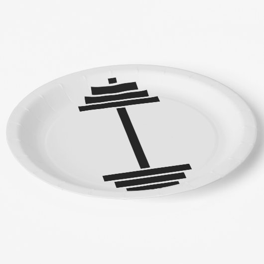 Dumbells Pappteller (Schrägansicht)