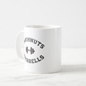 Dumbells und Doughnut - Funny Gym Workout Kaffeetasse (Vorderseite Links)