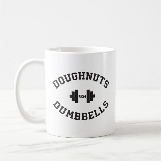 Dumbells und Doughnut - Funny Gym Workout Kaffeetasse (Links)