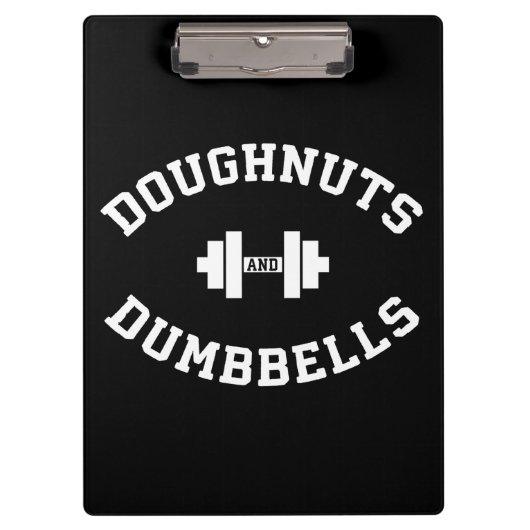 Dumbells und Doughnut - Funny Gym Workout Klemmbrett (Vorderseite)