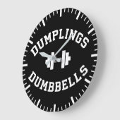 Dumbells und Dumplings - Funny Bulking Novelty Große Wanduhr (Winkel)