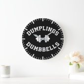 Dumbells und Dumplings - Funny Bulking Novelty Große Wanduhr (Zuhause)