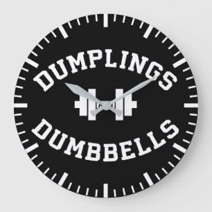 Dumbells und Dumplings - Funny Bulking Novelty Große Wanduhr
