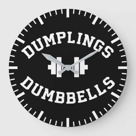 Dumbells und Dumplings - Funny Bulking Novelty Große Wanduhr (Vorderseite)