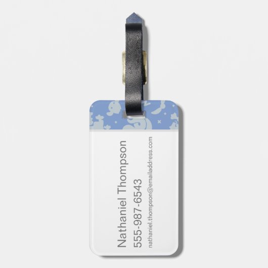 Dumbledore Cartoon Art Gepäckanhänger (Rückseite vertikal)