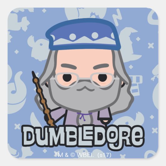 Dumbledore Cartoon Art Quadratischer Aufkleber (Vorderseite)