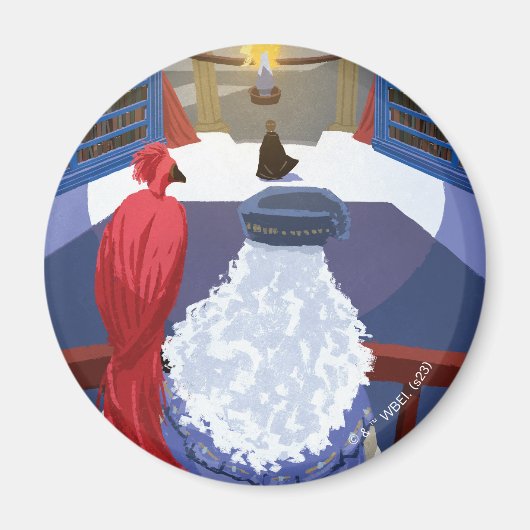 Dumbledore & Fawkes auf dem Balkon Magnet (Vorne)