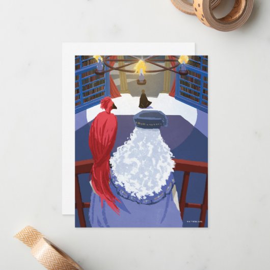 Dumbledore & Fawkes auf dem Balkon Mitteilungskarte (Vorderseite/Rückseite Beispiel)