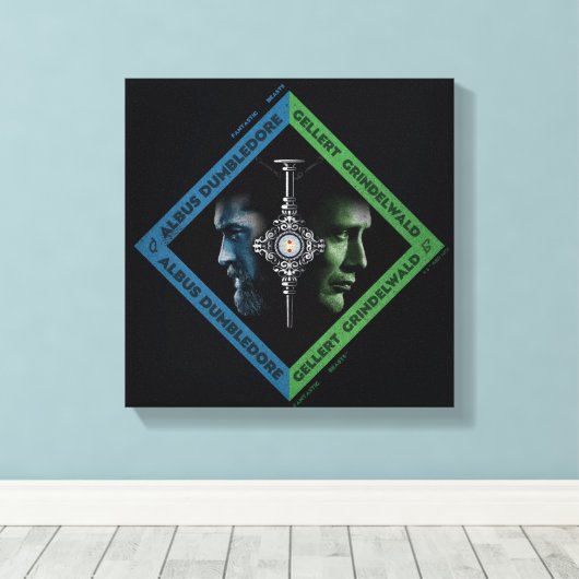 Dumbledore & Grindlewald Bluttroth Grafik Leinwanddruck (Insitu (Holzboden))