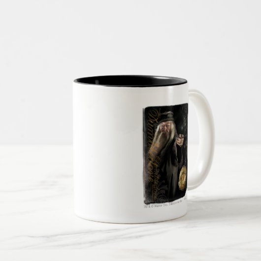 Dumbledore-Script-Logo Zweifarbige Tasse (VorderseiteRechts)