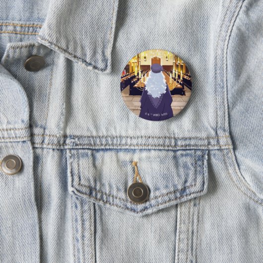 Dumbledore spricht in der Großen Halle der Hogwart Button (Beispiel)