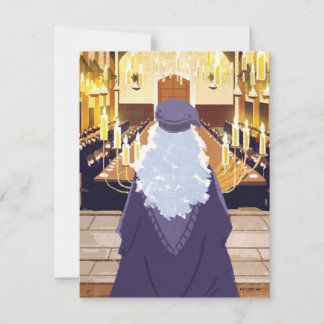 Dumbledore spricht in der Großen Halle der Hogwart Mitteilungskarte