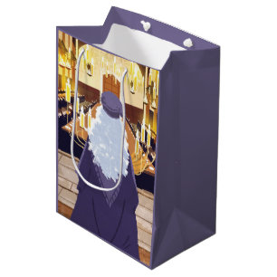 Dumbledore spricht in der Großen Halle der Hogwart Mittlere Geschenktüte