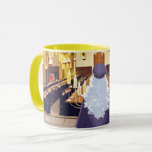 Dumbledore spricht in der Großen Halle der Hogwart Tasse (Vorderseite Links)
