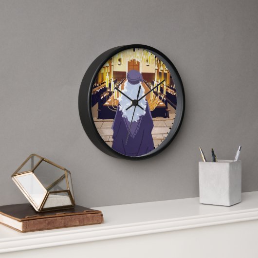 Dumbledore spricht in der Großen Halle der Hogwart Uhr (Büro)