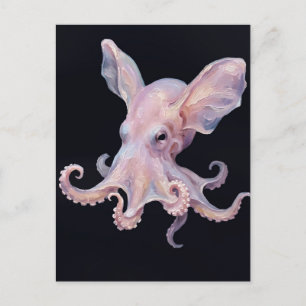 Dumbo Oktopus — Tiefsee-Impasto-Ölgemälde-Kunst Postkarte