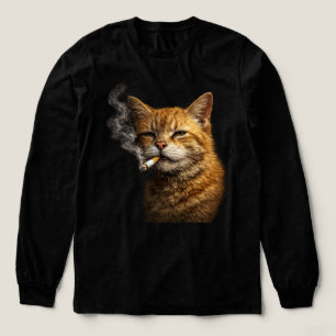 Dumm Cool Lustige Katze Meme — Orange Katze Rauche Tri-Blend Shirt