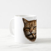 Dumm Cool Lustige Katze Meme Rauchende Katze Zigar Kaffeetasse (Vorderseite Links)