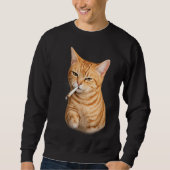 Dumm Cool Lustige Katze Meme Rauchende Katze Zigar Sweatshirt (Vorderseite)