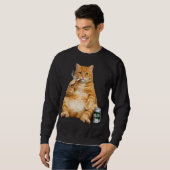 Dumm Cool Lustige Katze Meme Rauchende Katze Zigar Sweatshirt (Vorne ganz)