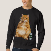 Dumm Cool Lustige Katze Meme Rauchende Katze Zigar Sweatshirt (Vorderseite)