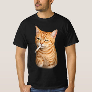 Dumm Cool Lustige Katze Meme Rauchende Katze Zigar T-Shirt