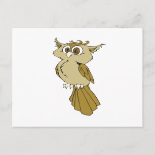 dumm kleine Eule Postkarte