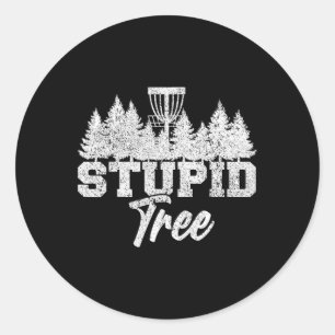 Dumme Baum Disc Golf Spieler Flying Disc Golfspiel Runder Aufkleber