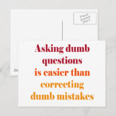 Dumme Fragen fragen ist leichter Postkarte (Vorne/Hinten)