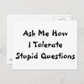 Dumme Fragen Postkarte (Vorne/Hinten)