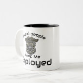 Dumme Leute Behielt mich beschäftigt Zweifarbige Tasse (Vorderseite Links)