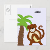 Dummer Affe mit Palme Postkarte (Vorne/Hinten)