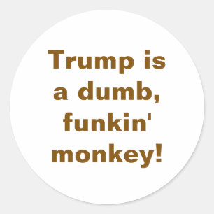 Dummer Affe Trump Hankamer Artjunkhaus Comic Arts Runder Aufkleber