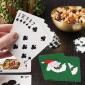Dummer alberner Weihnachtsmann-Cartoon-Gesicht  Spielkarten (In Situ)