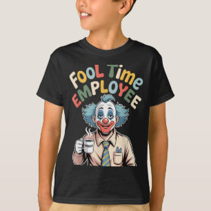 Dummer Angestellter Lustiger Clown Büro Humor Arbe T-Shirt
