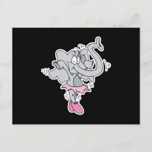 dummer Ballerina-Elefant Postkarte