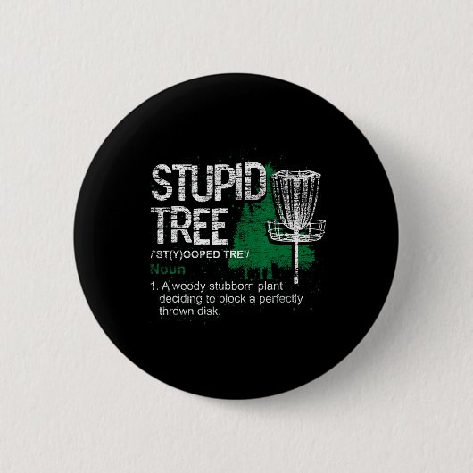 Dummer Baum Definition Lustiger Athlet Disc Golf  Button (Vorderseite)